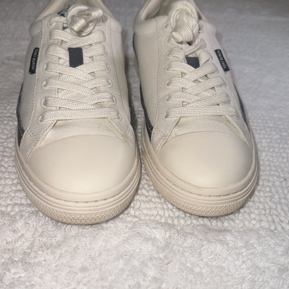 (NWOT) Tory Burch Designer Low Top Canvas Court Sneaker Shoe Natural 7.5 - Picture 4 of 12